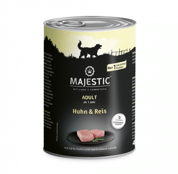 MAJESTIC mit Huhn, Reis für Hunde 6 x 400 g 