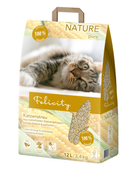 Felicity Katzenstreu NATURE pure aus natürlichen Getreidefasern 12 l / 2,6 kg 