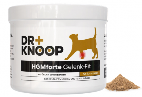 DR + KNOOP HGMforte Gelenk-Fit mit Grünlippmuschel, Teufelskralle für ältere Katzen 250 g 