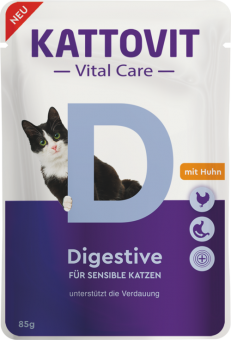 KATTOVIT Vital Care Digestive mit Huhn für Katzen 24 x 85 g 