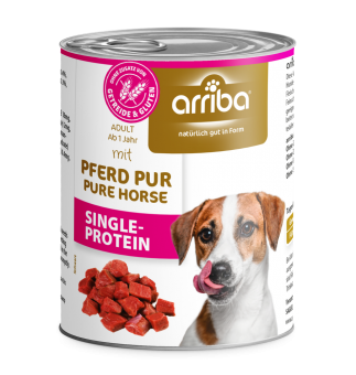 arriba SINGLEPROTEIN mit Pferd für Hunde 6 x 800 g 