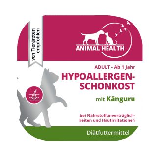 ANIMAL HEALTH Hypoallergenschonkost mit Känguru für Katzen 16 x 100 g 