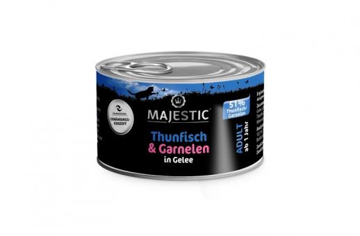 MAJESTIC mit Thunfisch, Garnelen für Katzen 24 x 100 g 
