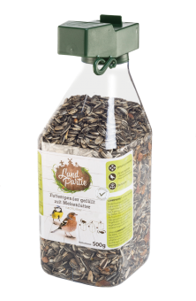 LandPartie Wildvogel Futterspender gefüllt mit Meisenfutter nachfüllbar 500 g 