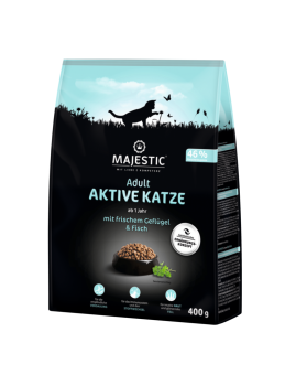 MAJESTIC Aktive Katze mit Geflügel, Fisch 400 g 