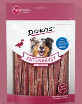 DOKAS Entenbrust in Streifen für Hunde 8 x 250 g 