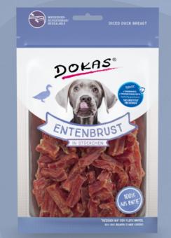 DOKAS Entenbrust in Stückchen für Hunde 10 x 70 g 