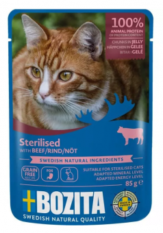 BOZITA mit Rind für Katzen 12 x 85 g 