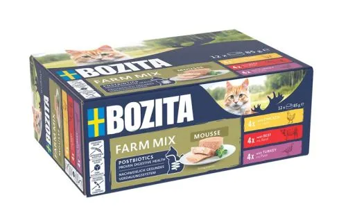 BOZITA Mousse Farm Mix für Katzen 12 x 85 g 