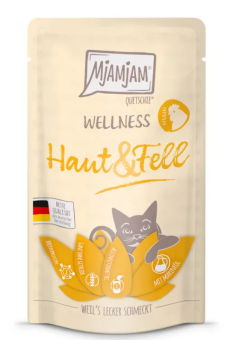 MjAMjAM Quetschie Wellness Haut & Fell mit Huhn für Katzen 12 x 125 g 