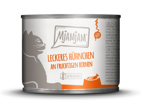 MjAMjAM mit Hühnchen an fruchtigen Birnen für Katzen 6 x 200 g 