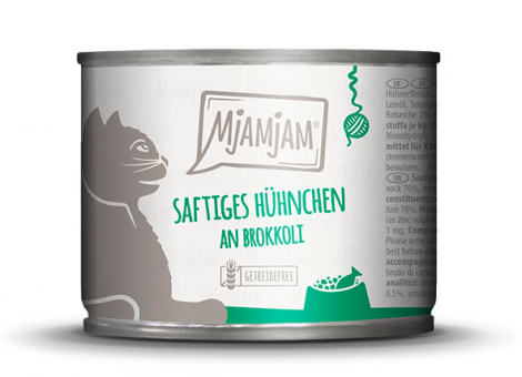 MjAMjAM mit Hühnchen an Brokkoli für Katzen 6 x 100 g 