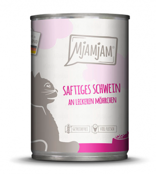 MjAMjAM mit Schwein an leckeren Möhrchen für Katzen 6 x 400 g 