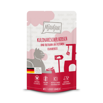 MjAMjAM Hirsch, Truthahn an frischen Cranberries für Katzen 12 x 125 g 