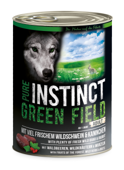 PURE INSTINCT GREEN FIELD mit Wildschwein, Kaninchen für Hunde 6 x 800 g 