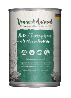 Venandi Animal mit Pute als Monoprotein für Katzen 6 x 400 g 