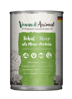 Venandi Animal mit Schaf als Monoprotein für Katzen 6 x 400 g 