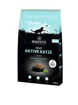 MAJESTIC Aktive Katze mit frischem Geflügel, Fisch 1,8 kg 