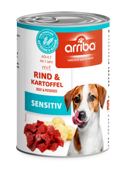 arriba SENSITIV mit Rind, Kartoffel für Hunde 6 x 400 g 