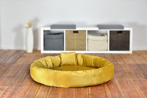 Silvio Design Velvet Kuschelinsel ca. 50 x 15 cm, senf 