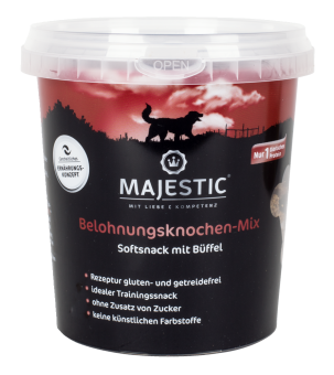 MAJESTIC Belohnungsknochen-Mix Softsnack mit Büffel für Hunde 500 g 