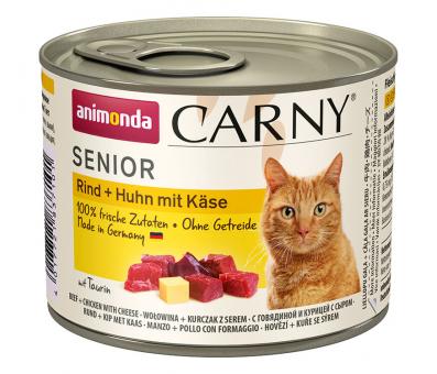 animonda CARNY Senior mit Rind, Huhn und Käse für Katzen 6 x 200 g 