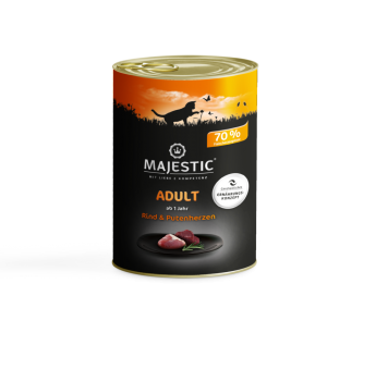 MAJESTIC mit Putenherzen, Rind für Katzen 6 x 400 g 