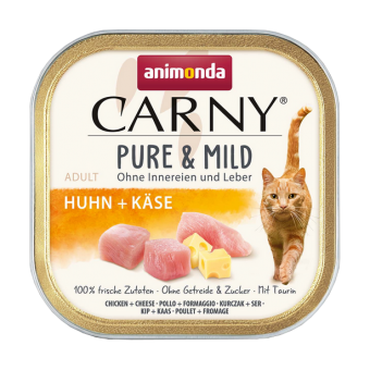 animonda CARNY PURE & MILD mit Huhn, Käse für Katzen 32 x 100 g 
