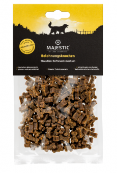 MAJESTIC Belohnungsknochen Straußen-Softsnack medium für Hunde 150 g 