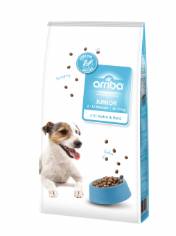 arriba Junior mit Huhn, Reis für Hunde 12 kg 