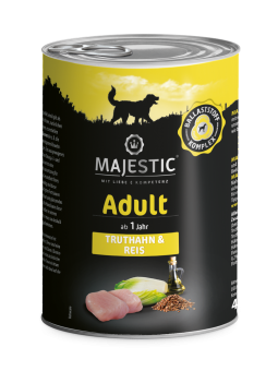 MAJESTIC mit Truthahn, Reis für Hunde 6 x 400 g 