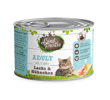 LandPartie mit Lachs, Hühnchen für Katzen 6 x 200 g 