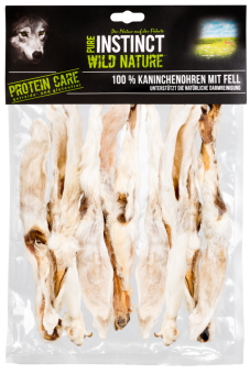 PURE INSTINCT Kaninchenohren mit Fell für Hunde 500 g 