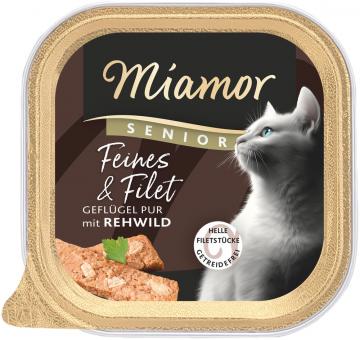 Miamor Feines & Filet Senior mit Geflügel, Rehwild für Katzen 16 x 100 g 