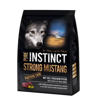 PURE INSTINCT STRONG MUSTANG mit Pferd für Hunde 1 kg 