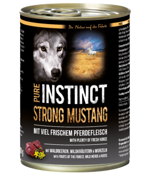 PURE INSTINCT STRONG MUSTANG mit Pferd für Hunde 6 x 400 g 