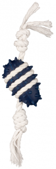 azoona® Hundespielzeug Rugby am Seil 25cm in blau 