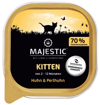 MAJESTIC Kitten mit Huhn, Perlhuhn 16 x 100 g 