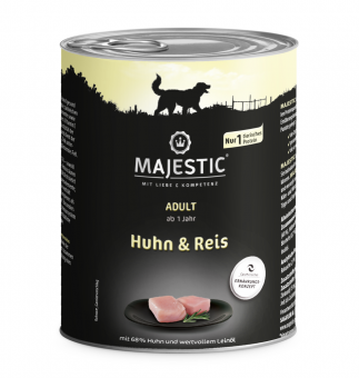 MAJESTIC mit Huhn, Reis für Hunde 6 x 800 g 
