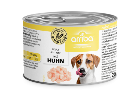 arriba mit Huhn für Hunde 6 x 200 