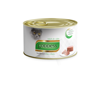 GODDESS Soufflé mit Huhn, Ente für Katzen 12 x 85 g 