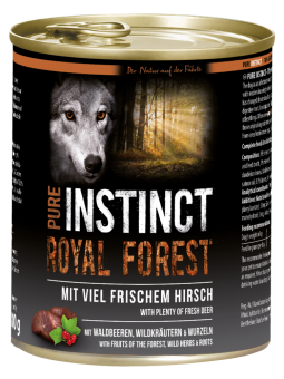 PURE INSTINCT ROYAL FOREST mit Hirsch für Hunde 6 x 800 g 