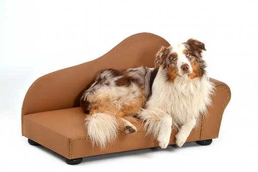 SILVIO DESIGN Heimtierottomane in Lederoptik ca. 100 x 50 x 53  cm, nougatbraun 