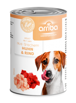 arriba mit Huhn, Rind für Hunde 6 x 400 g 