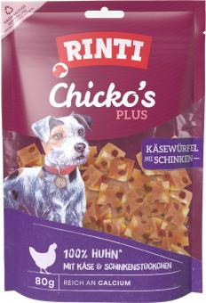 RINTI Chicko Plus Käse-Schinken-Würfel für Hunde 80 g 