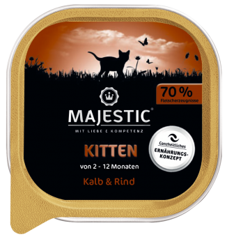 MAJESTIC Kitten mit Kalb, Rind 16 x 100 g 