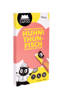 CAFOO Cremiger Smoothie mit Huhn, Thunfisch für Katzen 7 x 15 g 