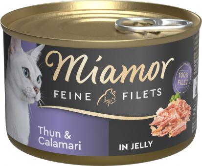 Miamor FEINE FILETS mit Thunfisch, Calamari für Katzen 12 x 185 g 