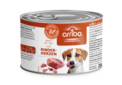 arriba mit Rinderherzen für Hunde 6 x 200 g 
