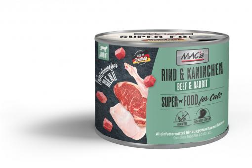 MAC's SUPER FOOD mit Rind und Kaninchen für Katzen 6 x 200 g 